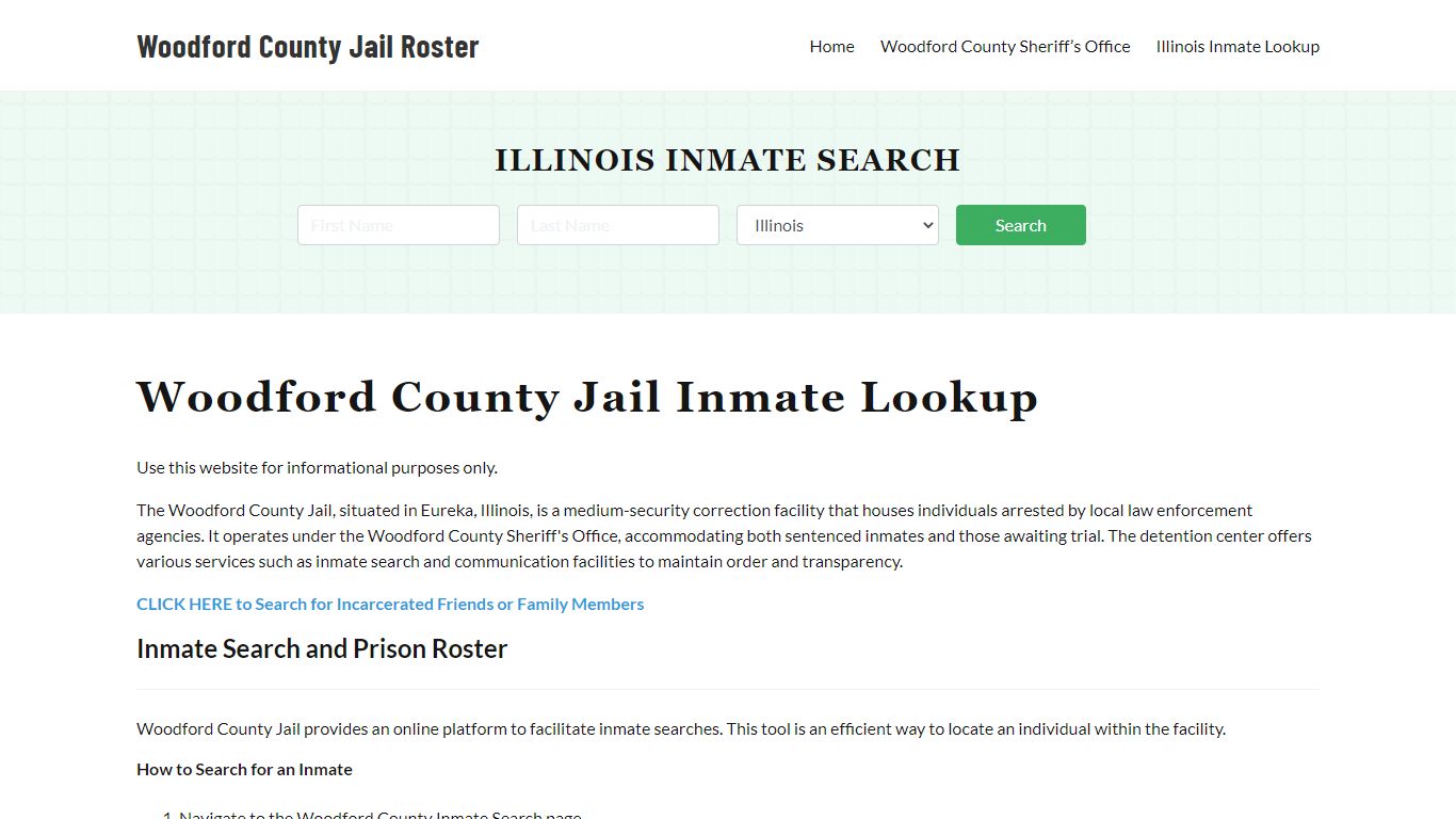 Woodford County Jail Roster Lookup, IL, Inmate Search