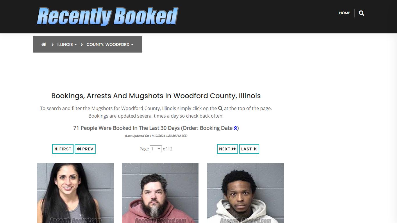 Bookings, Arrests and Mugshots in Woodford County, Illinois