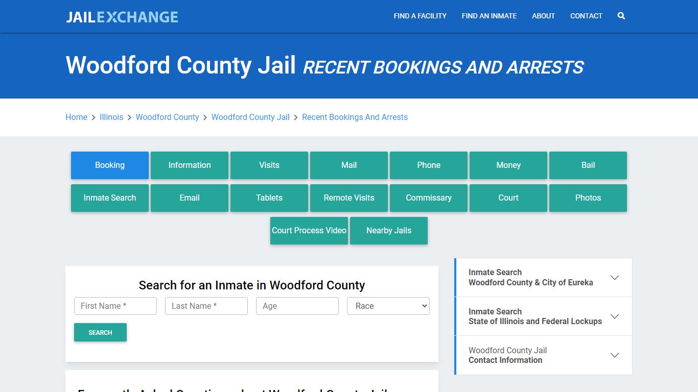 Woodford County Jail IL Recent Arrests and Bookings - Jail Exchange